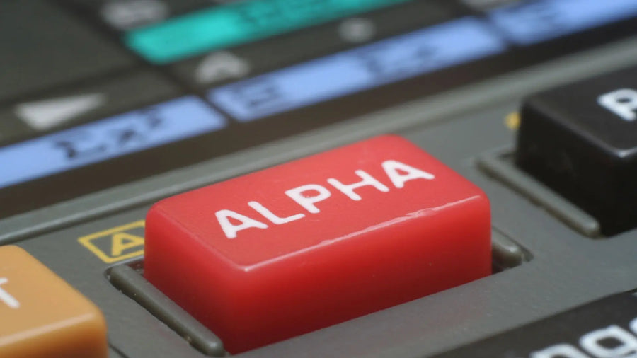 Tombol bertuliskan 'Alpha'